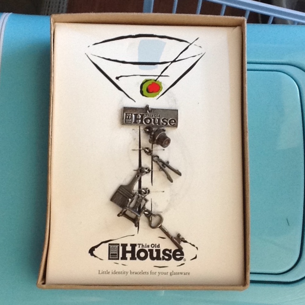 Cute! This Old House Wine Charms/Glass Markers